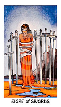 The Eight of Swords Ã¢â¬â Psychological Entrapment, Restrictions, Powerless; Tarot Cards Divination Occult Magic