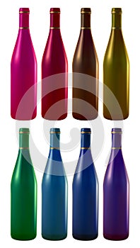 Eight wine bottles photo