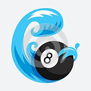 eightball fly water wave ball icon