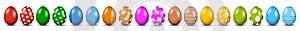 Eighteen Easter eggs, collection of colored eggs, Easter symbol - vector