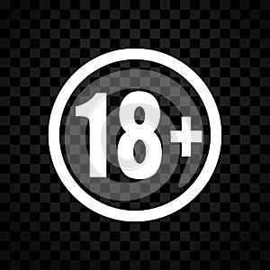 Eighteen icon on checkered background