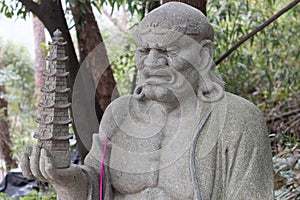 Eighteen venerable stone carving-Large statue