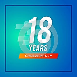 Eighteenth Anniversary with Blue Background Greeting Card