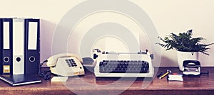 Eighties office desk retro colored