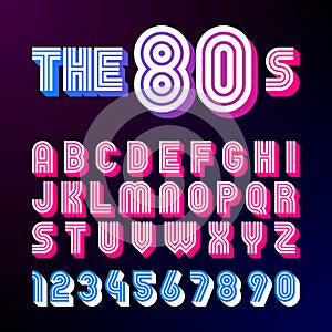 Eighties style retro font