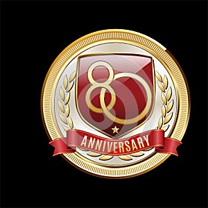 Eighty Anniversary Red Shield Luxury Badge