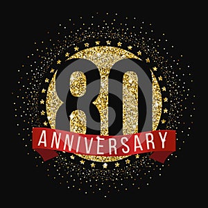 Eighty years anniversary celebration logotype. 80th anniversary logo. photo