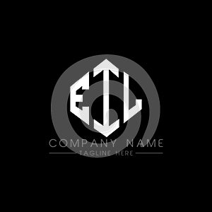 EIL letter logo design with polygon shape. EIL polygon and cube shape logo design. EIL hexagon vector logo template white and