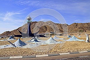 Eilat city sign in shape of anchor