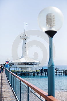 EILAT, ISRAEL - October 9, 2013: Underwater observatory marine park in Eilat, on Red sea