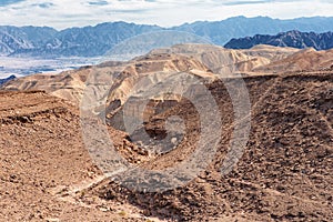 Eilat Mountains, Negev desert in Israel.