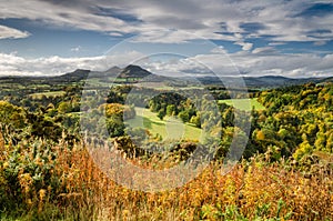 Eildon Hills in autumn