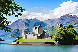 Eilean Donan Castle is on a lake.