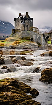 Eilean Donan Castle: Majestic Waterfall Photo In Scotland