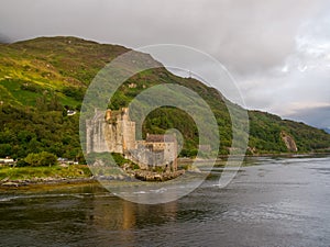 Eilean Donan Castle Scotland aerial photo