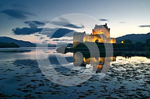 Eilean Donan Castle , Scotland at night