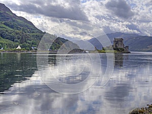 Eilean donan castle scotland with reflection