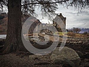 Eilean Donan castle on the shore of Loch Duich. Highlands, Scotland.