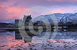 Eilean Donan Castle at sunrise
