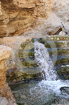 Ein Bokek Brook Waterfall, The Dead Sea photo