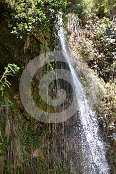 Ein Gedi, waterfall and oasis in Judean desert, view of Dead Sea, ISRAEL