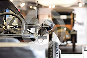 Detail of historic Austro-Daimler vehicle in the museum fahrtraum in Mattsee