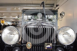 A historic Steyr vehicle from the front in the museum fahrtraum in Mattsee