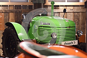 A historic Steyr tractor in the museum fahrtraum in Mattsee