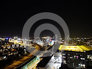 Eindhoven Centre at nighttime (rooftop)