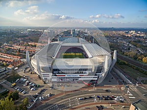 EINDHOVEN, NETHERLANDS - Eindhoven Cityscape with Eindhoven PSV Philips Stadium. Netherlands.