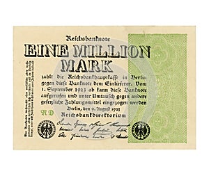 Eine Million Mark (meaning One Million Mark) note