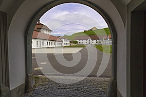 Einsiedeln Abbey outdoor.  Switzerland