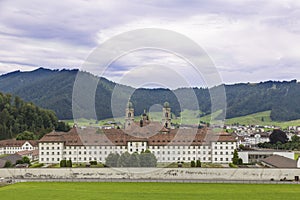 Einsiedeln Abbey outside. Switzerland