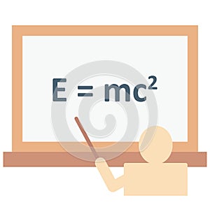 Einstein Formula Color Isolated Vector Icon that can be easily modified or edit