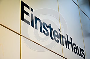 Einstein haus sign