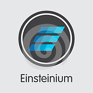 Einsteinium Crypto Currency. Vector EMC2 Graphic Symbol.