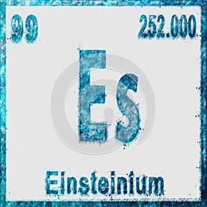 Einsteinium Chemical Element Blue on White