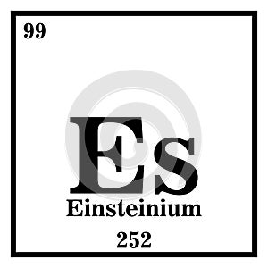 Einsteinium Periodic Table of the Elements Vector illustration eps 10