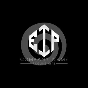 EIP letter logo design with polygon shape. EIP polygon and cube shape logo design. EIP hexagon vector logo template white and