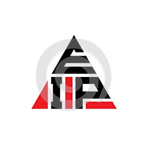 EIP triangle letter logo design with triangle shape. EIP triangle logo design monogram. EIP triangle vector logo template with red