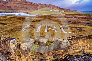 Eire marking at Muckross Head in County Donegal - Ireland