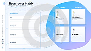 Eisenhower, The Eisenhower matrix, urgent important matrix, Task Management, Infographics, Project Management, Professional layou