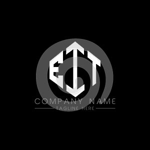 EIT letter logo design with polygon shape. EIT polygon and cube shape logo design. EIT hexagon vector logo template white and