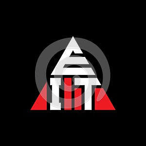 EIT triangle letter logo design with triangle shape. EIT triangle logo design monogram. EIT triangle vector logo template with red