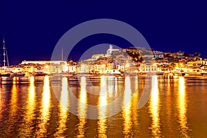 Eivissa Ibiza town downtown at sunset in Balearic