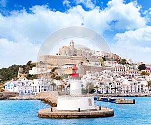 Eivissa ibiza town from red lighthouse red beacon