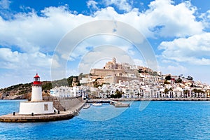 Eivissa ibiza town from red lighthouse red beacon photo