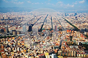 The Eixample district of Barcelona in Spain