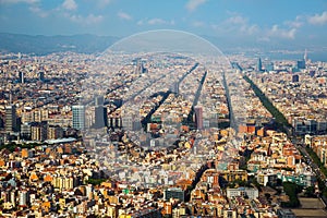 The Eixample district of Barcelona in Spain