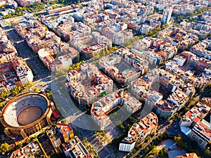 Eixample district and La Monumental